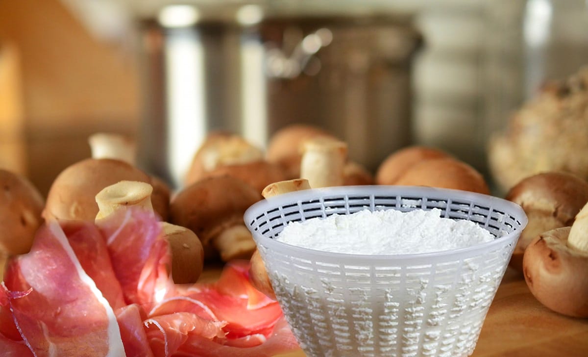 funghi, bresaola e ricotta