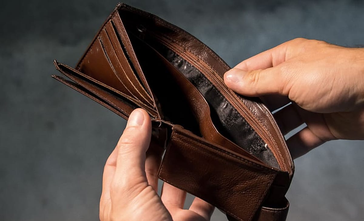 portafoglio di un soggetto privo di reddito