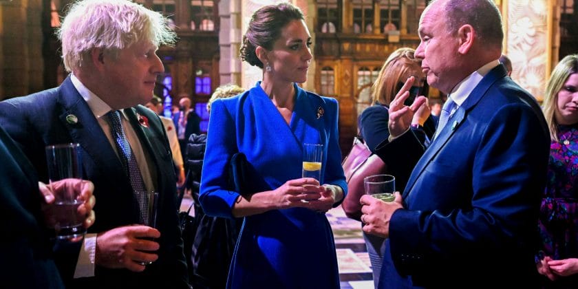 Kate Middleton con Boris Johnson e Ranieri di Monaco