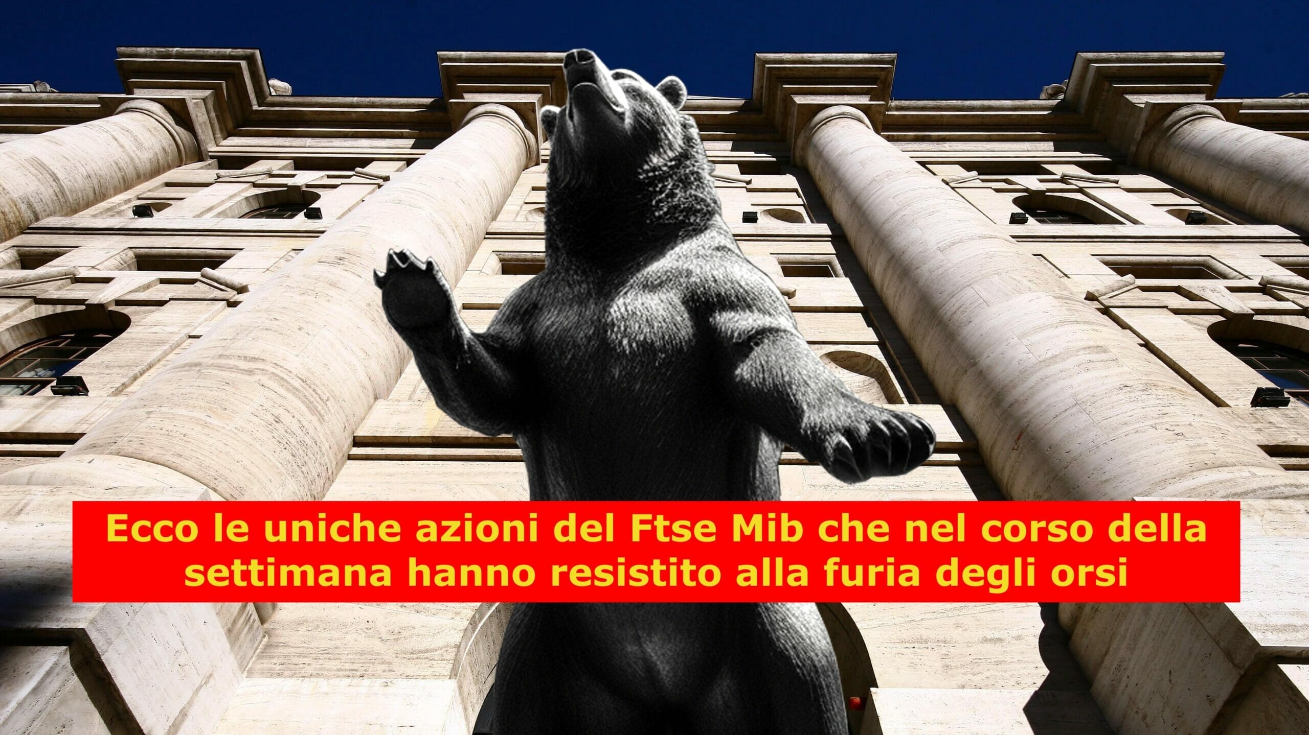 Mediobanca e Poste Italiane sono le uniche azioni del Ftse Mib che hanno resistito ai ribassisti