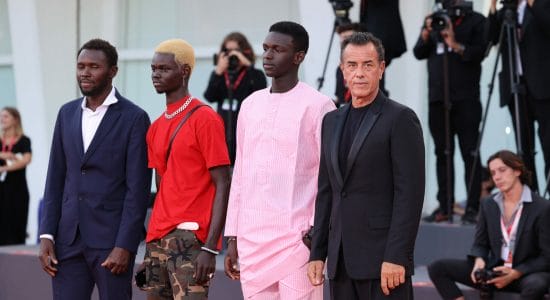 Matteo Garrone con il cast del film Io Capitano-Foto da imagoeconomica