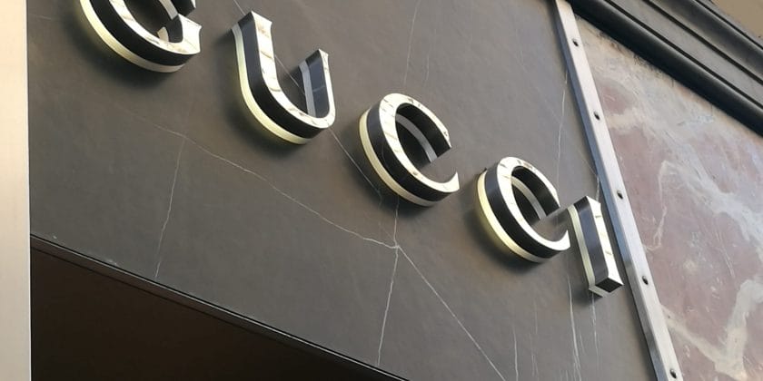 Il marchio Gucci-Foto da imagoeconomica
